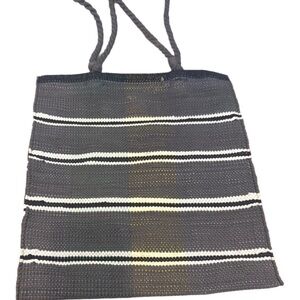 Striped Black and White Tote Bag
